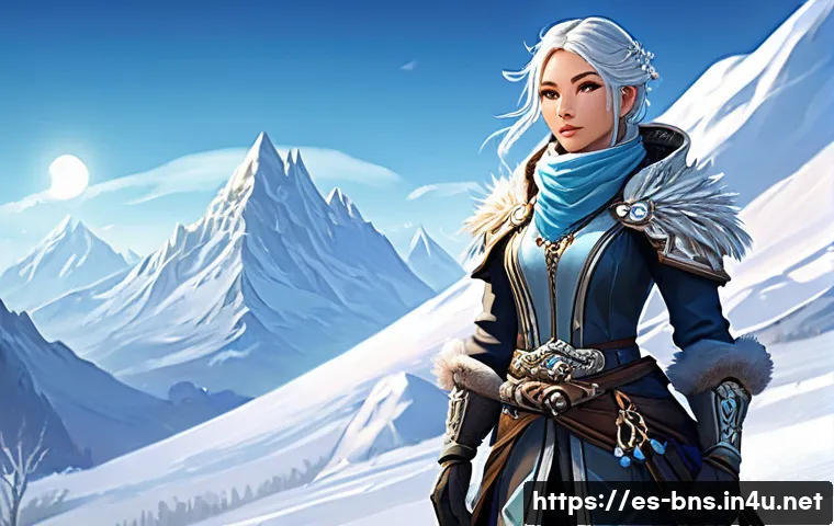 블레이드앤소울 생활기술 노하우 - **Prompt: Elite Gatherer in Silverfrost Mountains** "A skilled female adventurer, perhaps a Lyn ...