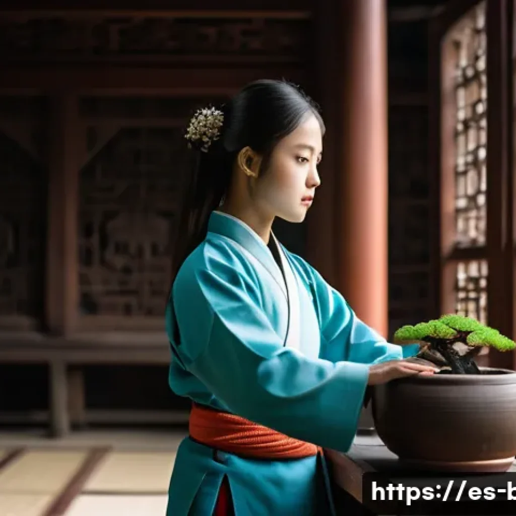 블레이드앤소울 스토리 진행 팁 - **Prompt:** "A young, determined female Jin martial artist, dressed in practical and modest traditio...