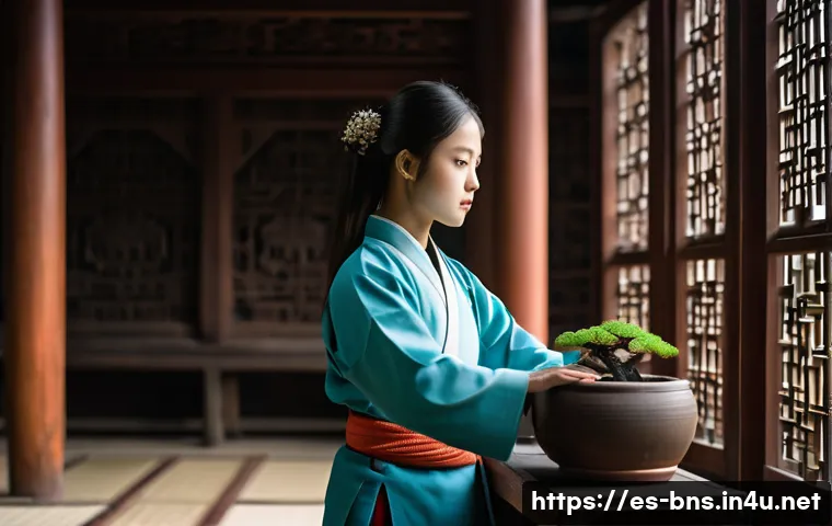 블레이드앤소울 스토리 진행 팁 - **Prompt:** "A young, determined female Jin martial artist, dressed in practical and modest traditio...