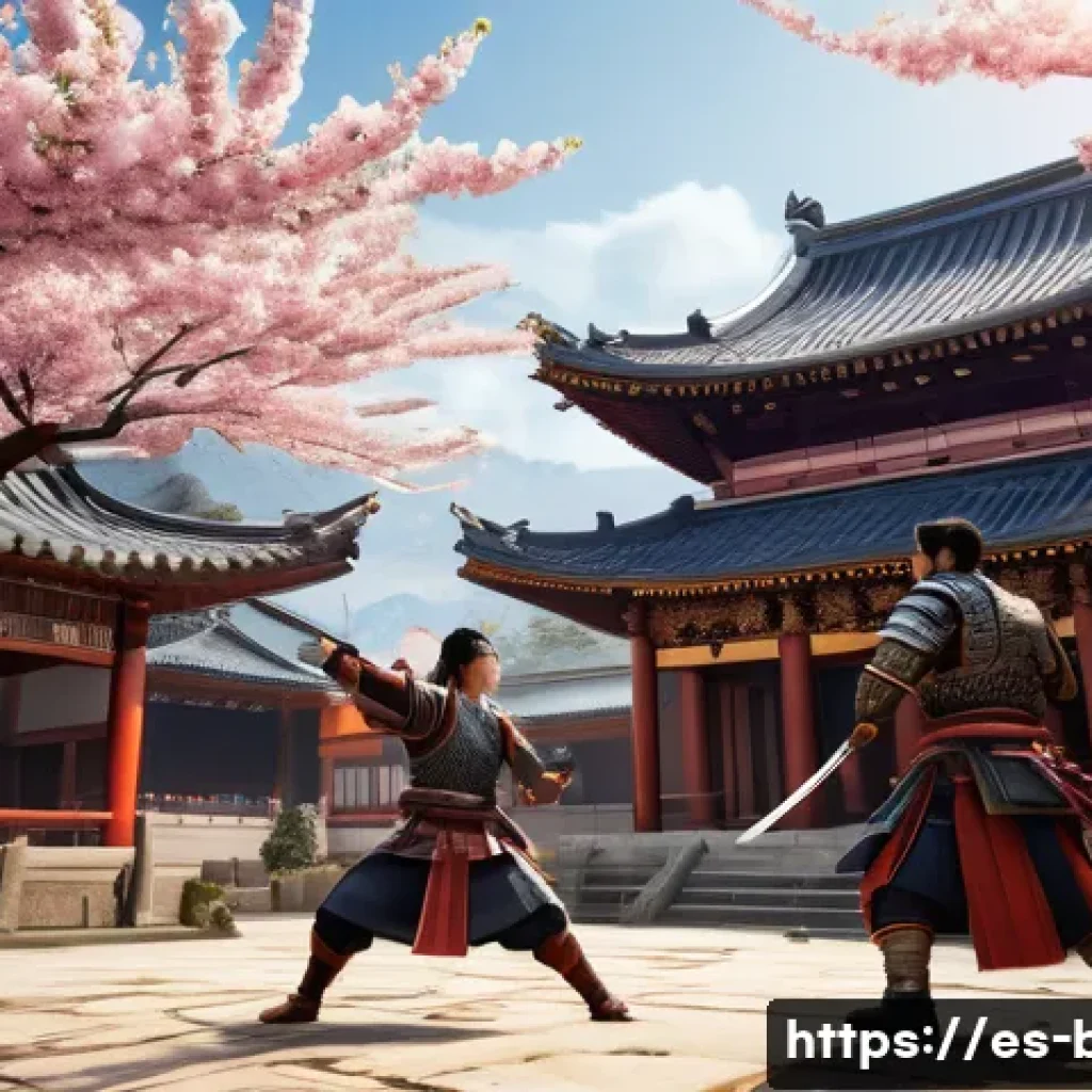 블레이드앤소울 초보와 고수의 차이 - A dynamic fantasy combat scene in an Asian-inspired MMORPG setting, featuring two skilled warriors e...