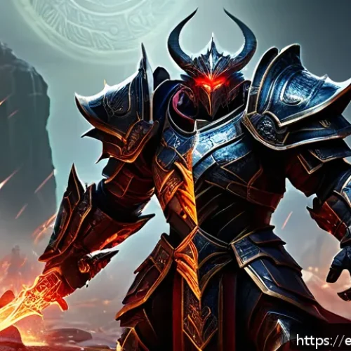 블레이드앤소울 신규 필드 보스 정보 - A fierce and imposing new field boss in a fantasy MMORPG setting, towering humanoid creature clad in...